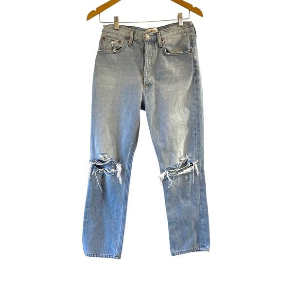 AGOLDE Riley High Rise Straight Crop Jeans | Size 27 | Distressed | $198 Retail - Picture 2 of 9
